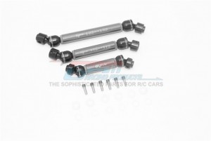 GPM TRX6037SA STEEL ALUMINIUM FRONT CENTER REAR CVD DRIVE SHAFT TRAXXAS TRX-6 - GUN SILVER - TRX6037SA-GS