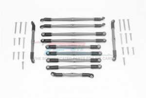 GPM TRX6160 ALUMINUM ADJUSTABLE UPPER & LOWER SUSPENSION LINKS  TRAXXAS TRX-6 - GUN SILVER - TRX6160-GS
