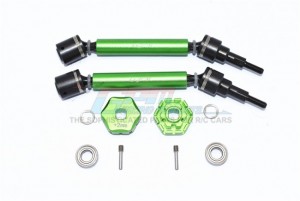 GPM TXMS123AHEX HARDEN FRONT / REAR ADJUSTABLE CVD DRIVE SHAFT HEX ADAPTER +2MM 1/10 TRAXXAS MAXX - GREEN - TXMS123AHEX-G