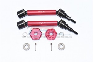 GPM TXMS123AHEX HARDEN FRONT / REAR ADJUSTABLE CVD DRIVE SHAFT HEX ADAPTER +2MM 1/10 TRAXXAS MAXX - TXMS123AHEX-R