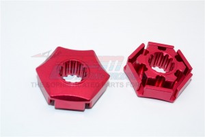 GPM TXM006/+3 ALUMINIUM WHEEL HEX CLAW (+3MM)  FOR 6S TRAXXAS XMAXX 6S - Red - TXM006/+3-R