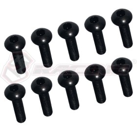 3RACING TS-SBS312 M3 x 12 Button Head Hex Socket (10pcs) - TS-SBS312
