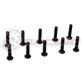 3RACING  TS-SFS315 M3 x 15 Flat Head Hex Socket (10pcs) - TS-SFS315