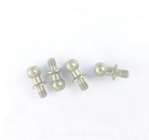 3RACING  3RAC-BS4804/TE 7075 Aluminum 4.8mm Hex Ball Stud H=4 (4pcs) - Teflon Coated For 1/10 CERO ULTRA M5 S64 PRO Car - 3RAC-BS4804/TE