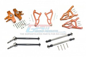 GPM RACING UDR1000 ALUMINUM F UPPER&LOWER ARMS+KNUCKLE ARMS+HARDEN STEEL CVD SST TURNBUCKLE 1/7 UNLIMITED DESERT RACER PRO-SCALE 4X4-85076-4 - ORANGE - UDR1000-OR