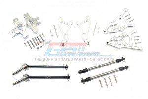 GPM RACING UDR1000 ALUMINUM F UPPER&LOWER ARMS+KNUCKLE ARMS+HARDEN STEEL CVD SST TURNBUCKLE 1/7 UNLIMITED DESERT RACER PRO-SCALE 4X4-85076-4 - SILVER - UDR1000-S