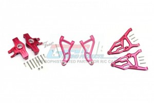 GPM RACING UDR2154A55 ALUMINUM FRONT UPPER&LOWER ARMS+KNUCKLE ARMS SET 1/7 UNLIMITED DESERT RACER PRO-SCALE 4X4-85076-4 - RED - UDR2154A55-R