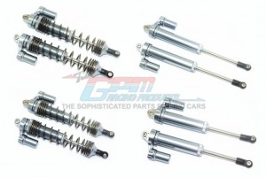 GPM RACING UDR35960FR/L ALUMINUM FRONT+REAR L-SHAPE PIGGY BACK DAMPER 1/7 UNLIMITED DESERT RACER PRO-SCALE 4X4-85076-4 - GUN SILVER - UDR35960FR/L-GS