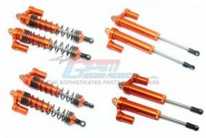 GPM RACING UDR35960FR/L ALUMINUM FRONT+REAR L-SHAPE PIGGY BACK DAMPER 1/7 UNLIMITED DESERT RACER PRO-SCALE 4X4-85076-4 - UDR35960FR/L-OR
