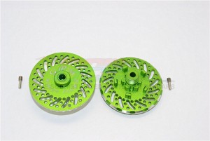 ALUMINIUM WHEEL HEX CLAW +2MM WITH BRAKE DISK TRAXXAS E-REVO - Green - ER0062MM/2-G
