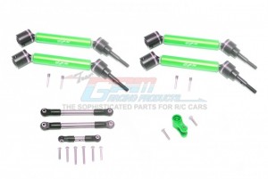 GPM RACING TXMS1625123 STAINLESS STEEL TIE ROD+25T SERVO HORN & STEEL F+R ADJUSTABLE CVD DRIVE SHAFT 1/10 TRAXXAS MAXX - GREEN - TXMS1625123-G