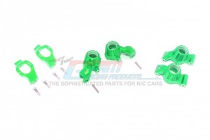 GPM RACING TXMS192122 ALU FRONT C-HUBS FRONT & REAR KNUCKLE ARMS 1/10 TRAXXAS MAXX MONSTER / 1/8 MAXX SLASH 6S - GREEN - TXMS192122-G