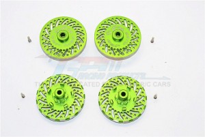 GPM ER0062MM/4 ALUMINIUM WHEEL HEX CLAW +2MM WITH BRAKE DISK TRAXXAS E-REVO - Green - ER0062MM/4-G