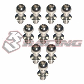 3RACING 3RAC-BS4803S Steel 4.8mm Ball Stud L=3 (10 pcs) - 3RAC-BS4803S