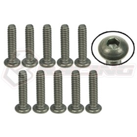 3RACING TS-BS4120M #4-40 x 1/2 Titanium Button Head Hex Socket - Machine (10 Pcs) - TS-BS4120M