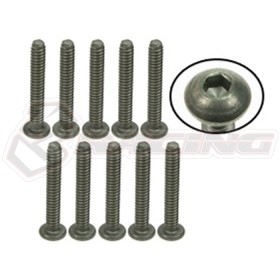 3RACING TS-BS4340M #4-40 x 3/4 Titanium Button Head Hex Socket - Machine (10 Pcs) - TS-BS4340M