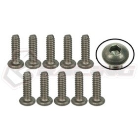 3RACING TS-BS4380M #4-40 x 3/8 Titanium Button Head Hex Socket - Machine (10 Pcs) - TS-BS4380M