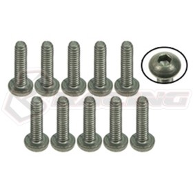 3RACING  TS-BSM208M M2 x 8 Titanium Button Head Hex Socket - Machine (10 Pcs) - TS-BSM208M