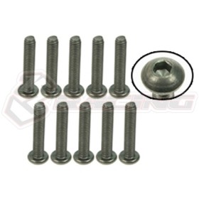 3RACING   TS-BSM316M M3 x 16 Titanium Button Head Hex Socket - Machine (10 Pcs) - TS-BSM316M