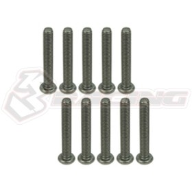 3RACING  TS-BSM320M M3 x 20 Titanium Button Head Hex Socket - Machine (10 Pcs) - TS-BSM320M