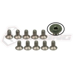 3RACING  TS-FSM204M M2 x 4 Titanium Flat Head Hex Socket - Machine (10 Pcs) - TS-FSM204M