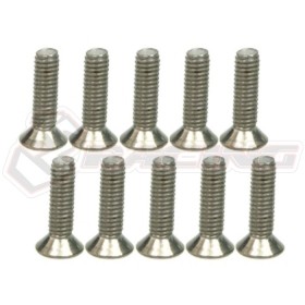 3RACING  TS-FSM2610M M2.6 x 10 Titanium Flat Head Hex Socket - Machine (10 Pcs) - TS-FSM2610M