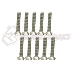3RACING  TS-FSM2612M M2.6 x 12 Titanium Flat Head Hex Socket - Machine (10 Pcs) - TS-FSM2612M
