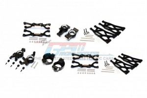 GPM TXM100 ALUMINUM FRONT&REAR UPPER LOWER ARMS FRONT C HUBS FRONT KNCUKLE ARMS SET FOR TRAXXAS X-MAXX - TXM100-BK