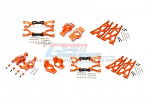 GPM TXM100 ALUMINUM FRONT&REAR UPPER LOWER ARMS FRONT C HUBS FRONT KNCUKLE ARMS SET FOR TRAXXAS X-MAXX - ORANGE - TXM100-OR