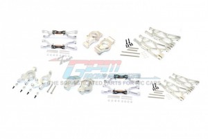GPM TXM100 ALUMINUM FRONT&REAR UPPER LOWER ARMS FRONT C HUBS FRONT KNCUKLE ARMS SET FOR TRAXXAS X-MAXX - SILVER - TXM100-S