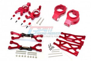 GPM TXM54551921 ALUMINUM FRONT UPPER LOWER ARMS C HUBS KNCUKLE ARMS SET FOR X-MAXX TRAXXAS X-MAXX - TXM54551921-R