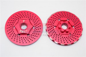 GPM TXM006F/DISK ALUMINIUM FRONT WHEEL HEX CLAW +3MM WITH BRAKE DISK FOR 6S TRAXXAS XMAXX 6S - Red - TXM006F/DISK-R