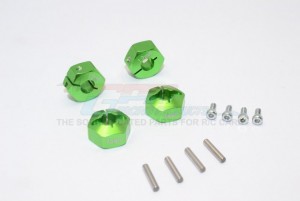 GPM GT010/12X7MM ALUMINUM HEX ADAPTERS 7MM THICK TRAXXAS 1/10 4WD FORD GT4-TEC 2.0 / 4-TEC 3.0 93054-4 - Green - GT010/12X7MM-G