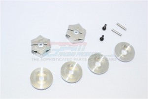 GPM RACING ADT1217/7MM ALUMINIUM HEX ADAPTER FROM 12MM CONVERT  TO 17MM WITH 7MM THICKNESS - SILVER - ADT1217/7MM-S