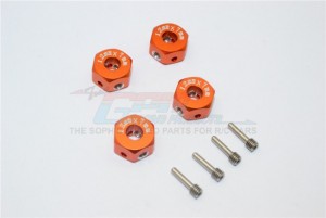 GPM RACING ADT127/4 ALUMINIUM UNIVERSAL HEX ADAPTER 12MMX7MM - ORANGE - ADT127/4-OR