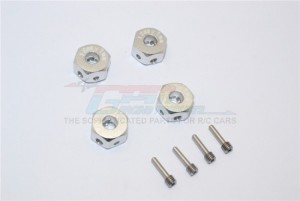 GPM RACING ADT127/4 ALUMINIUM UNIVERSAL HEX ADAPTER 12MMX7MM - SILVER - ADT127/4-S