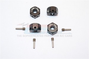 GPM RACING ADT128/4 ALUMINIUM UNIVERSAL HEX ADAPTER 12MMX8MM - ADT128/4-BK