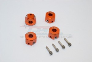 GPM RACING ADT129/4 ALUMINIUM UNIVERSAL HEX ADAPTER 12MM X 9MM - ADT129/4-OR