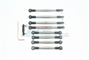 GPM RACING ERV160SN-OC-BEBK STAINLESS STEEL ADJUSTABLE TIE RODS For TRAXXS 1/16 MINI E-REVO - ERV160SN-OC-BEBK