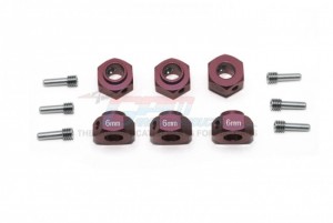 GPM TRX6010/6MM ALUMINUM HEX ADAPTERS 6MM THICK 1/10 TRAXXAS TRX-6 - TRX6010/6MM-BR