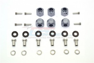 GPM TRX6010/9MM ALUMINUM HEX ADAPTERS 9MM THICK THICK 1/10 TRAXXAS TRX-6 - GUN SIVLER - TRX6010/9MM-GS