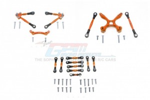 GPM GT049FR160 ALUMINUM FRONT&REAR TIE RODS WITH STABILIZER FOR C HUB +WHOLE CAR TIE RODS TRAXXAS 1/10 4WD FORD GT4-TEC 2.0 - GT049FR160-OR
