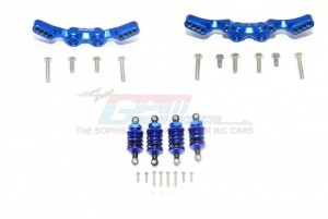 GPM GT28305053 ALUMINUM FRONT&REAR SHOCK TOWERS+ FRONT (53MM)+REAR (50MM) OIL FILLED DAMPERS -28PC SET TRAXXAS 1/10 4WD FORD GT4-TEC 2.0 - GT28305053-B