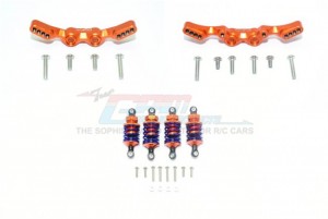 GPM GT28305053 ALUMINUM FRONT&REAR SHOCK TOWERS+ FRONT (53MM)+REAR (50MM) OIL FILLED DAMPERS -28PC SET TRAXXAS 1/10 4WD FORD GT4-TEC 2.0 - ORANGE - GT28305053-OR