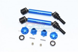 GPM TXMS123F/RB  ALUMINUM FRONT/REAR ADJUSTABLE CVD DRIVE SHAFT W/ HEX ADAPTER WHEEL LOCK FOR 1/10 RC TRAXXAS MAXX MONSTER TRUCK - BLUE - TXMS123F/RB-B