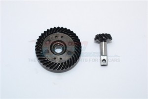 GPM ER1337TS-BK HARD STEEL SPIRAL GEARS (13T/37T) TRAXXAS E-REVO - Black - ER1337TS-BK