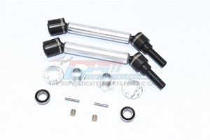 GPM TXMS123F/RB  ALUMINUM FRONT/REAR ADJUSTABLE CVD DRIVE SHAFT W/ HEX ADAPTER WHEEL LOCK FOR 1/10 RC TRAXXAS MAXX MONSTER TRUCK - SILVER - TXMS123F/RB-S