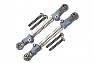 GPM TXMS162S ALUMINUM STAINLESS STEEL FRONT STEERING TIE ROD 1/10 TRAXXAS RC MAXX MONSTER 89076 / TRAXXAS 1/8 MAXX SLASH 6S - GUN SILVER - TXMS162S-GS