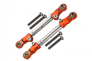 GPM TXMS162S ALUMINUM STAINLESS STEEL FRONT STEERING TIE ROD 1/10 TRAXXAS RC MAXX MONSTER 89076 / TRAXXAS 1/8 MAXX SLASH 6S - ORANGE - TXMS162S-OR
