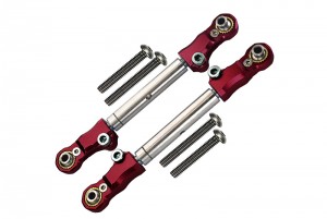 GPM TXMS162S ALUMINUM STAINLESS STEEL FRONT STEERING TIE ROD 1/10 TRAXXAS RC MAXX MONSTER 89076 / TRAXXAS 1/8 MAXX SLASH 6S - RED - TXMS162S-R